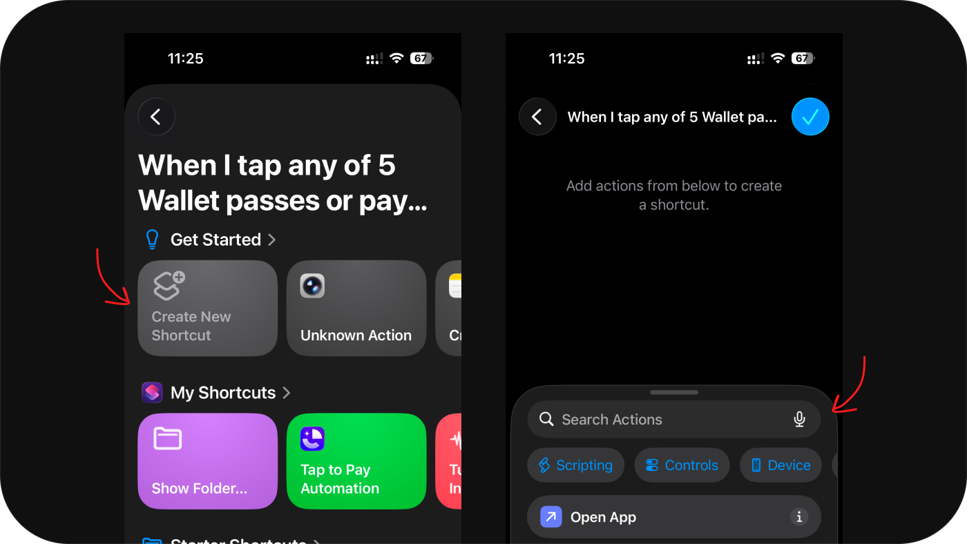 New Blank Automation screen